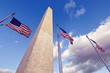 The Washington Monument and American Flags