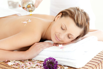 Canvas Print - Relaxed woman having a Spa treatment