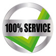 100% Service - Button