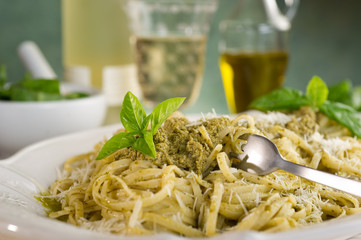 Poster - pesto linguine