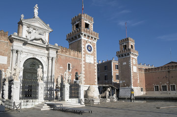 Venice (Italy). Arsenale entrance.