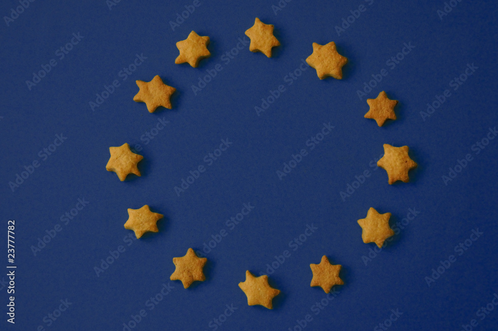 flaga unii europejskiej widziana od kuchni - obrazy, fototapety, plakaty 