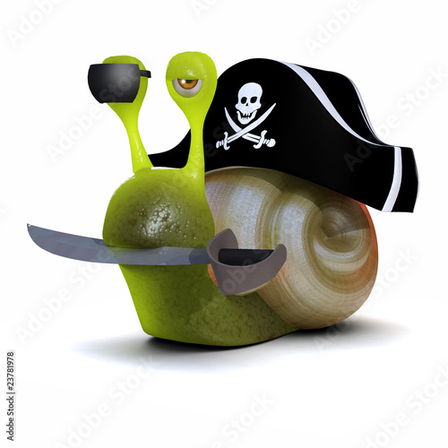 Fototeppich - 3d Snail pirate (von Steve Young)