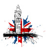 Royaume-Uni Big Ben drapeau