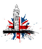 Fototapeta Big Ben - Royaume-Uni Big Ben drapeau