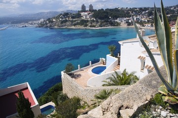 Wall Mural - moraira architecture and mediterranean sea