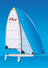 Sailboat. 49er Dinghy Sailing