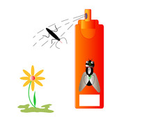 Insecticide Insects And Repellent, White Place For Text, Vector
