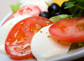 Sticker - Arrangement of mozzarella and tomatoes.