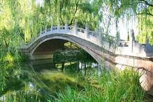 Vintage Bridge In Beijing Garden