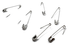 Open Safety Pin In White Background