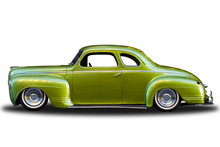 Green Plymouth Deluxe Coupe Isolated