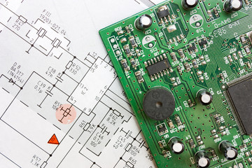 schematic diagram and electronic board