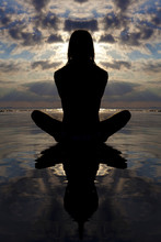 Silhoutte Seated Yoga Pose.