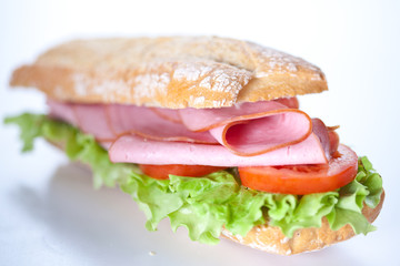 Wall Mural - sandwich of ham lettuce and tomato