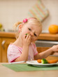 little girl eating lunch