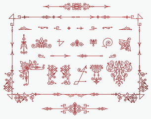 Wall Mural - elements for design, creating borders, frames and backgrounds