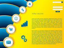 Yellow Web Template With Blue Wave Effect