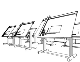 Office Desks For Drawing Vector 05