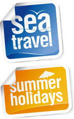 Wall Mural - Hot summer travel stickers set