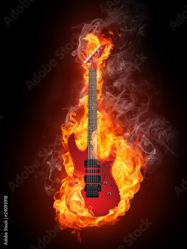 gitara-elektryczna-w-ogniu