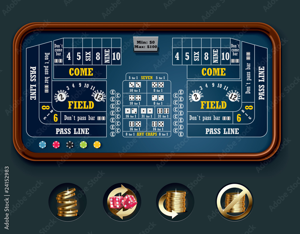 Vector craps table layout (big) Stock Vector | Adobe Stock