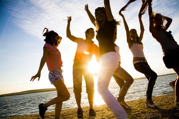 Canvas Print - party on beach