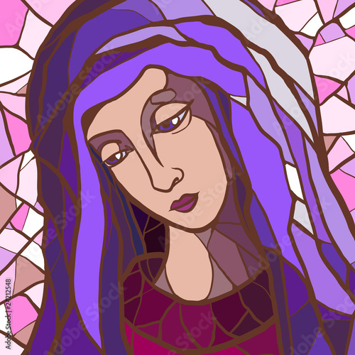Naklejka na meble Virgin Mary in stained glass.