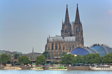 Fototapete - Messeturm, Messegelände, Köln