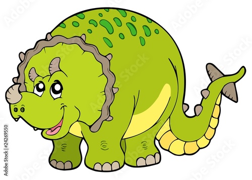 Obraz w ramie Cartoon triceratops