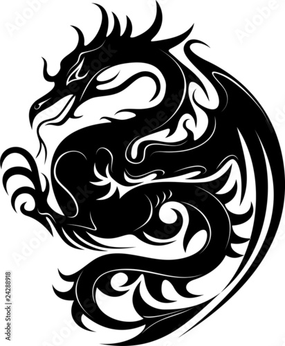 Naklejka ścienna Drago Tatuaggio-Dragoon Tattoo-Tatouage Dragon-2
