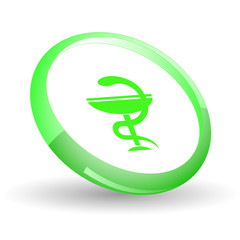 Sticker - Pharma symbol. Vector icon.