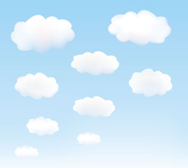 Aufkleber - White clouds in a blue sky. Vector.