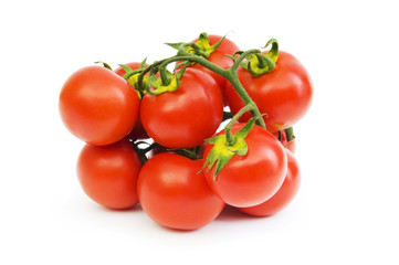 Red tomatoes isolated on the white background