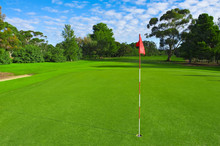 Landscape Of A Green Golf Field