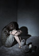 Leinwanddruck Bild - Neglected lonely child