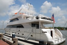 Luxury Yacht Docked Along Savanna River Georgia