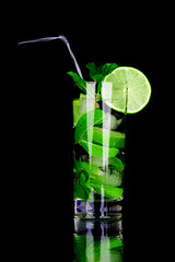 Canvas Print - mojito on black