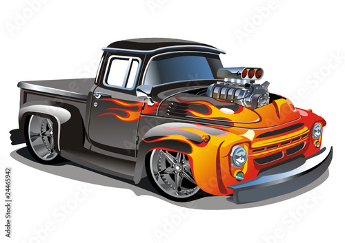 Obraz w ramie vector cartoon hot-rod