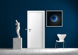 © Wilm Ihlenfeld - Innenraum mit blauer Wand rendering