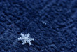 snowflake on black bacground, macro shot