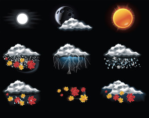 vector weather forecast icons. part 2