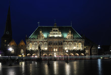 Town Hall At Night, Bremen, Gemany