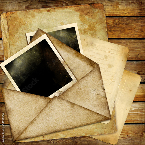 retro background with frame and old letters