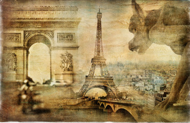 Fototapete - amazing Paris - artistic retro collage