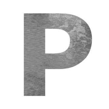 letter capital texturing metal