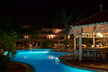 Swimming pool at night