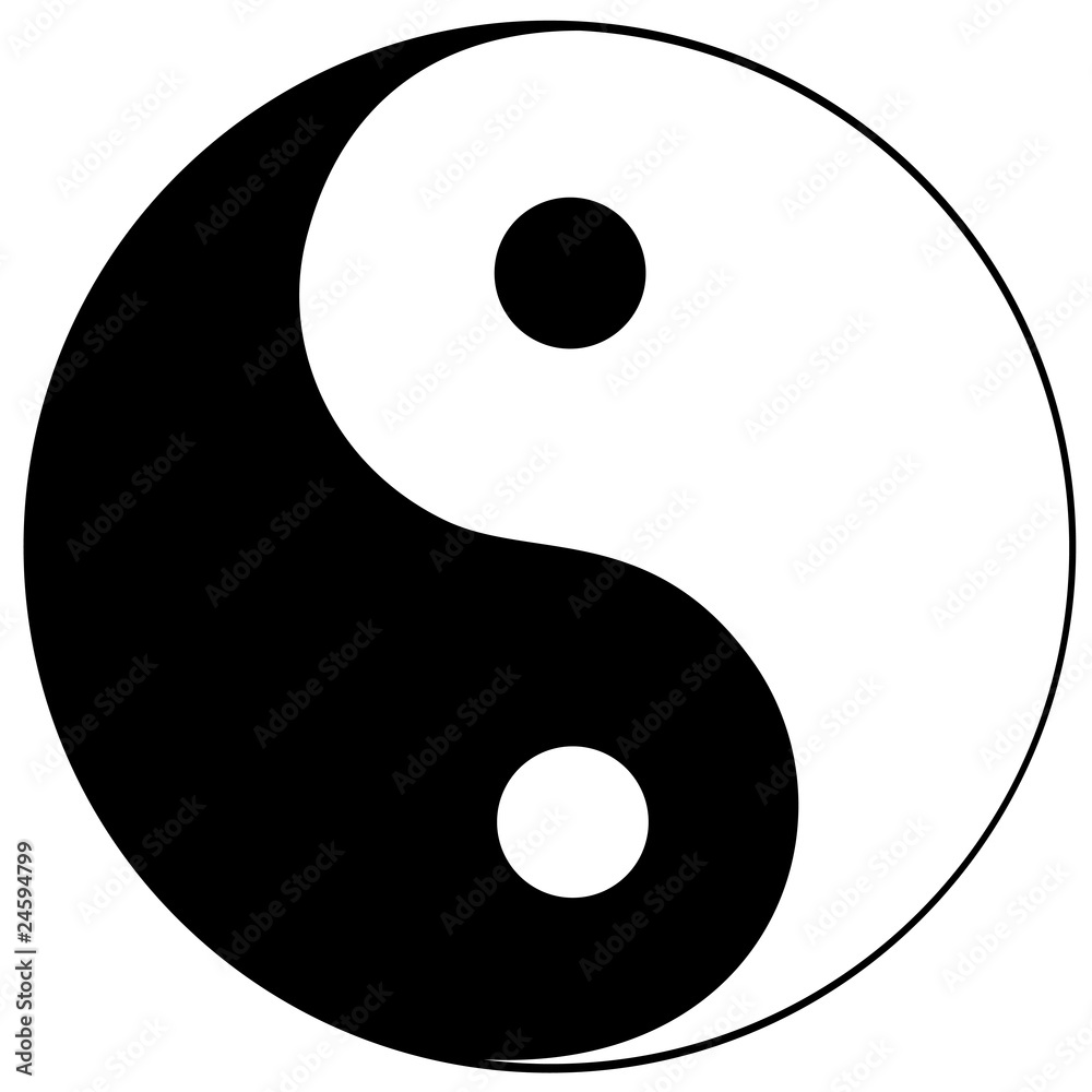 Ying yang symbol of harmony and balance - obrazy, fototapety, plakaty 