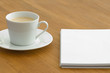 White coffee cup in a business setting