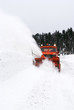 snow-plough truck in winter time